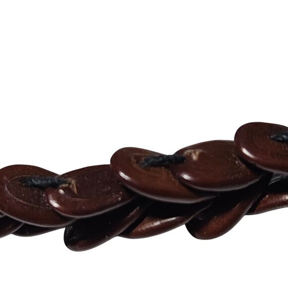 Handmade Boho Dark Brown Wooden Bead Bracelet Nature Fashion Jewelry Unisex - Picture 5 of 8